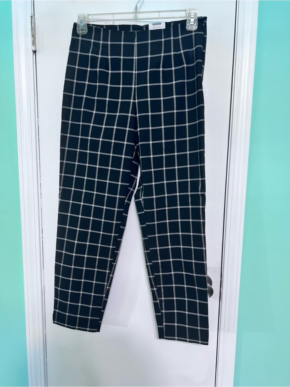 Black & White Windowpane Slim Dress Pants Size 16 Ankle Length